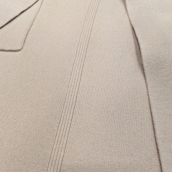 Ever New Lara Knit Dress In Latte Size 6 Collar Midi Belted V-neck Silky - Picture 6 of 14